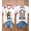 Summer new casual breathable women's V-neck top, V-neck short-sleeve street fashion T-shirt
