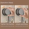 Space Aluminum Suction Cup Mop Clamp Reusable Mop Clip Rack Broom Mop Holder  Bathroom