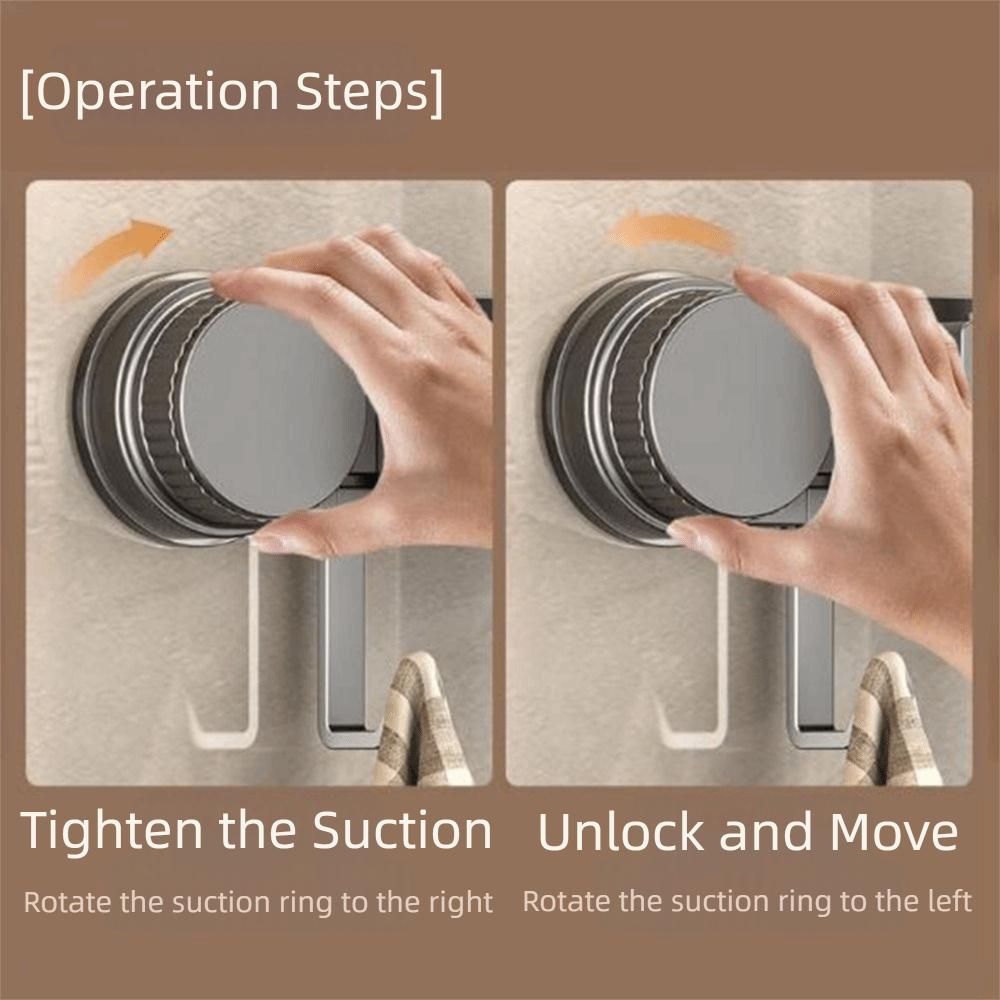 Space Aluminum Suction Cup Mop Clamp Reusable Mop Clip Rack Broom Mop Holder  Bathroom