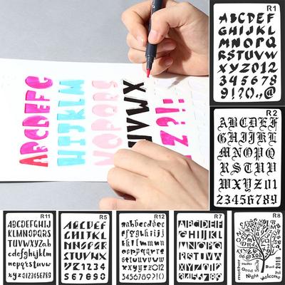 DIY řemesla Scrapbooking Ražba Písmena Abeceda Malování na zeď Maskovací sprej Vrstvení Šablony