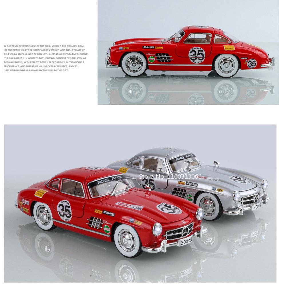 1:24 Alloy Diecast 300SL Cars Models Toys 4 Doors Opened Vintage Car Wheel Pull Back Vehicle Toy for Boys Adult Collection Gifts