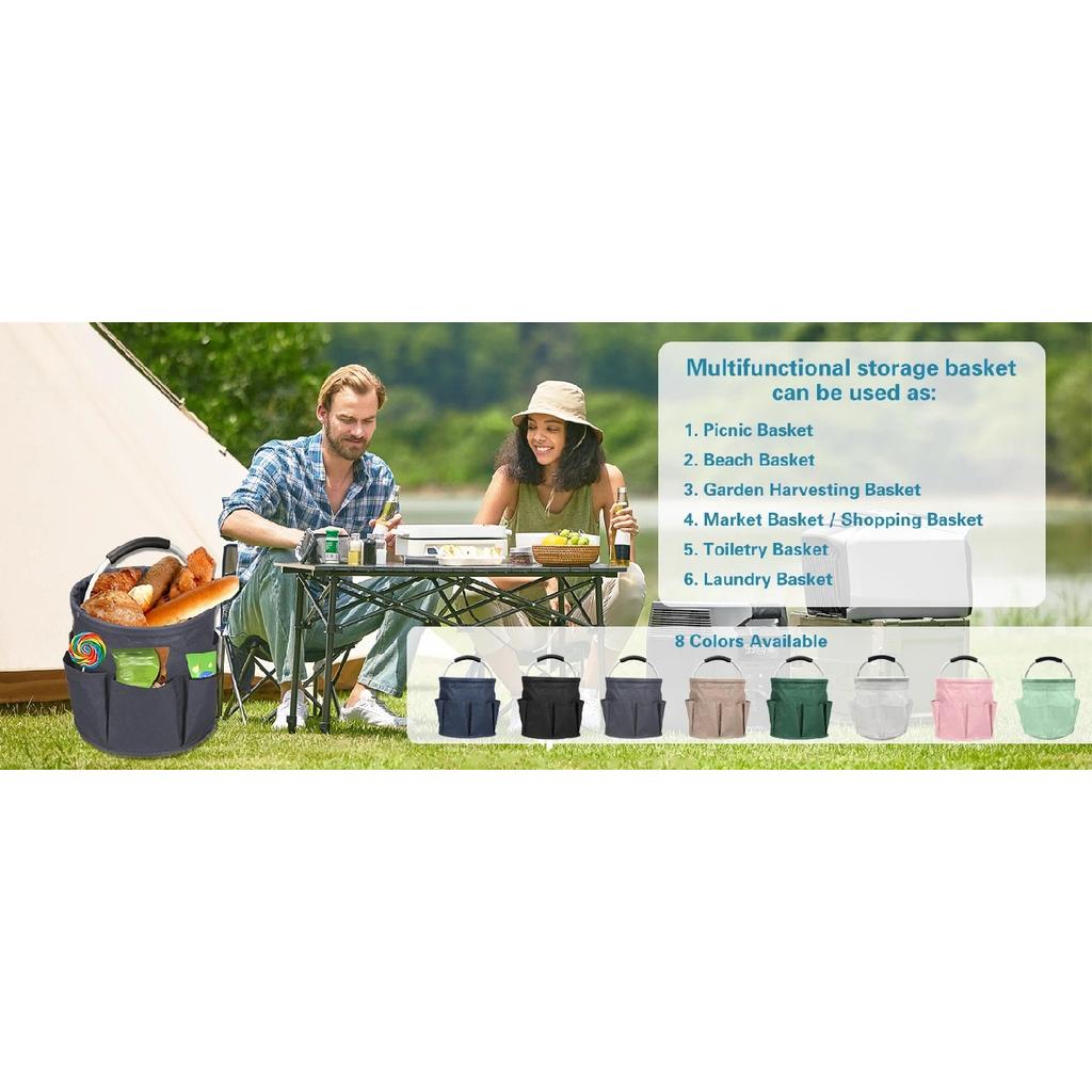 Portable Cleaning Caddy 17L Foldable Cleaning Bucket with Handle Organizer Bag for Towels Cleaning Tools Bathroom Kitchen Home