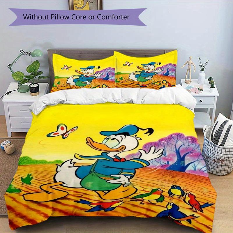 3pcs Donald Duck & Butterfly Print Cover Set Ultra Soft, Breathable, and Comfortable Bedding with Stylish Design for Bedroom and Guest Room Decor