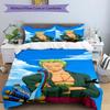 3pcs Duvet Cover Set (1*Duvet Cover + 2*Pillowcase, Without Core), Roronoa Zoro Print Bedding Set, Bedroom Decor, All‑Season, Gift