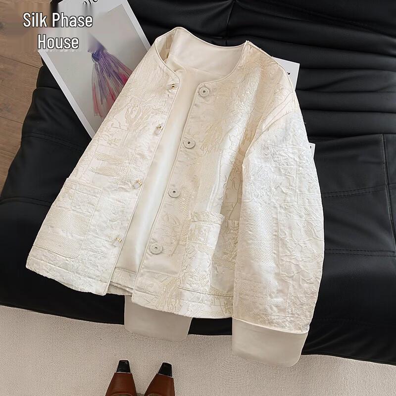 Sishe Women s New Chinese Style Round Neck Loose Long Sleeve Jacket S