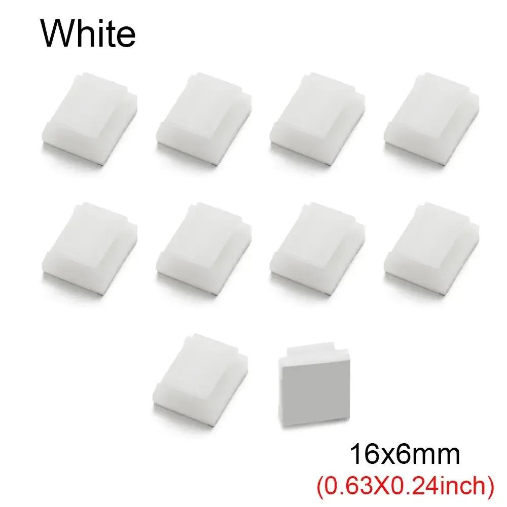 10Pcs Fixing Clip Table Desk Storage Cord Management Cable Clamp Wire Tie Self-adhesive Cable Clips