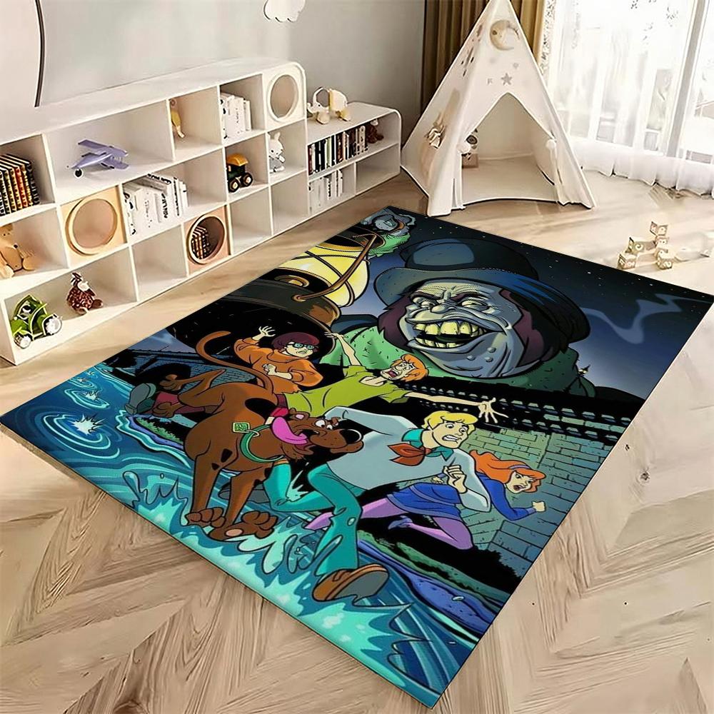 Scoobydoo Mystery Gang Printed Rug Nonslip Easyclean Carpet For Living Room Play Area Hallway Home Party Decor New Year Gift