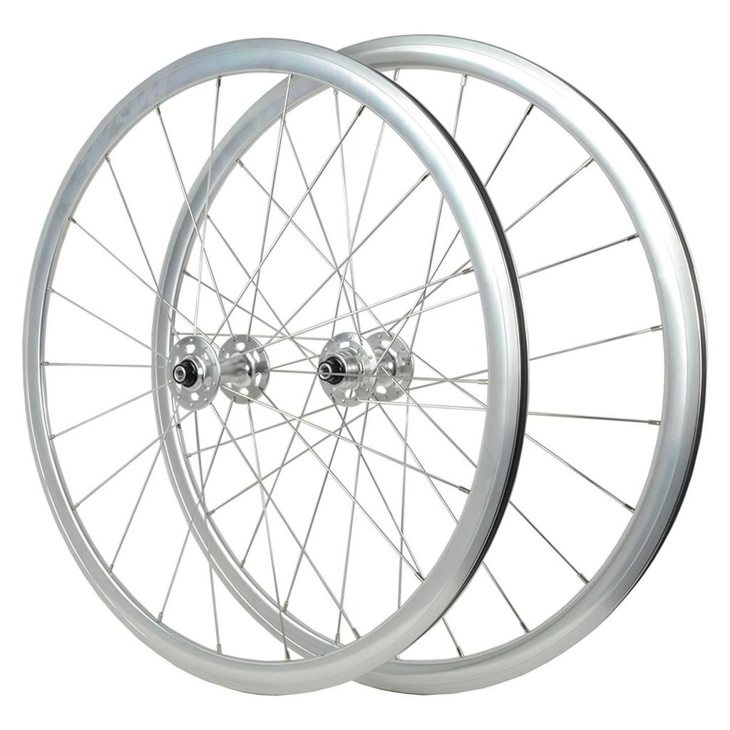 700C Fixed Gear Track Wheelset: Front & Rear Bearing Hubs, Single Speed Freewheel & Backpedal Capability.