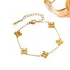 Exquisite Four-Leaf Clover Rhinestone Bracelet - Simple, Fashionable Flower Design