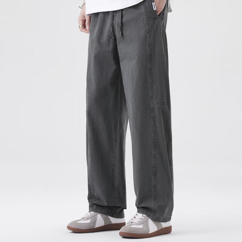 Fingercroxx Men's Pure Cotton Curved Leg Casual Pants