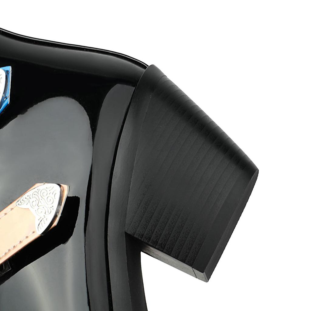 Módní kotníkové boty se špičatou špičkou Dámské boty Barevné přezky na opascích Dekor Pohodlné robustní podpatky Boty Boční zip 2024 Zima Nové