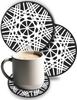 Of Cup Coaster Set Black [Set 3] Coasters, Silicone, Stylish, Washable, Round, Mat, Non-slip, Scratch-resistant, Black, Gray, Navy, (3 Pieces, -