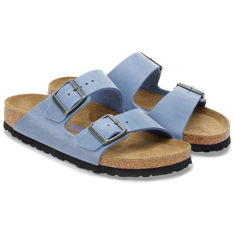 Birkenstock Arizona Soft Footbed Slide Slippers Unisex Blue Regular Loose Fit 1030862