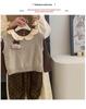2025 Autumn Girls' Korean Long-Sleeve Knit Vest & Polka Dot Pants Set