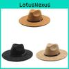 Traditional Ethnic Style Fedora Hat With Suede Fabric And Wide Brim For Winter Wear