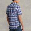 Polo Ralph Lauren FW22 Logo Embroidered Plaid Button-Up Short Sleeve Shirt Men shirts Blue MNPOWOV1N820553-999