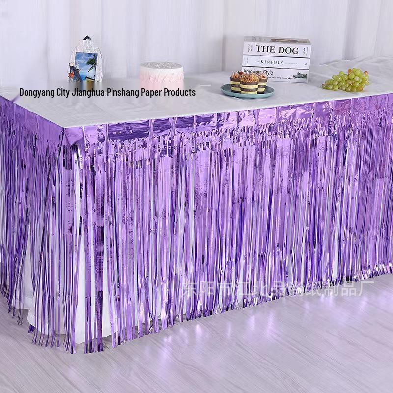 Disposable Tassel Table Skirt for Weddings, Birthdays, and Festivals