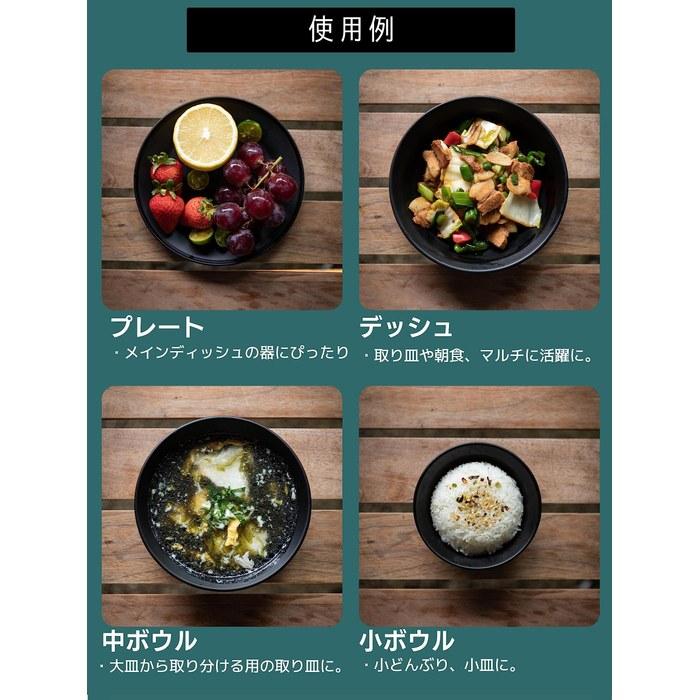 Camping Moon Tableware Camp Plate Stainless Dishware Set 8 pcs with Canvas Case Black BKS395-2S Black | 8 pcs Standard