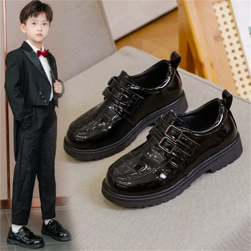 

New Autumn Children Leather Shoes British Style Boys Shoes Soft Sole Student Performance Shoes EU 27-37 36