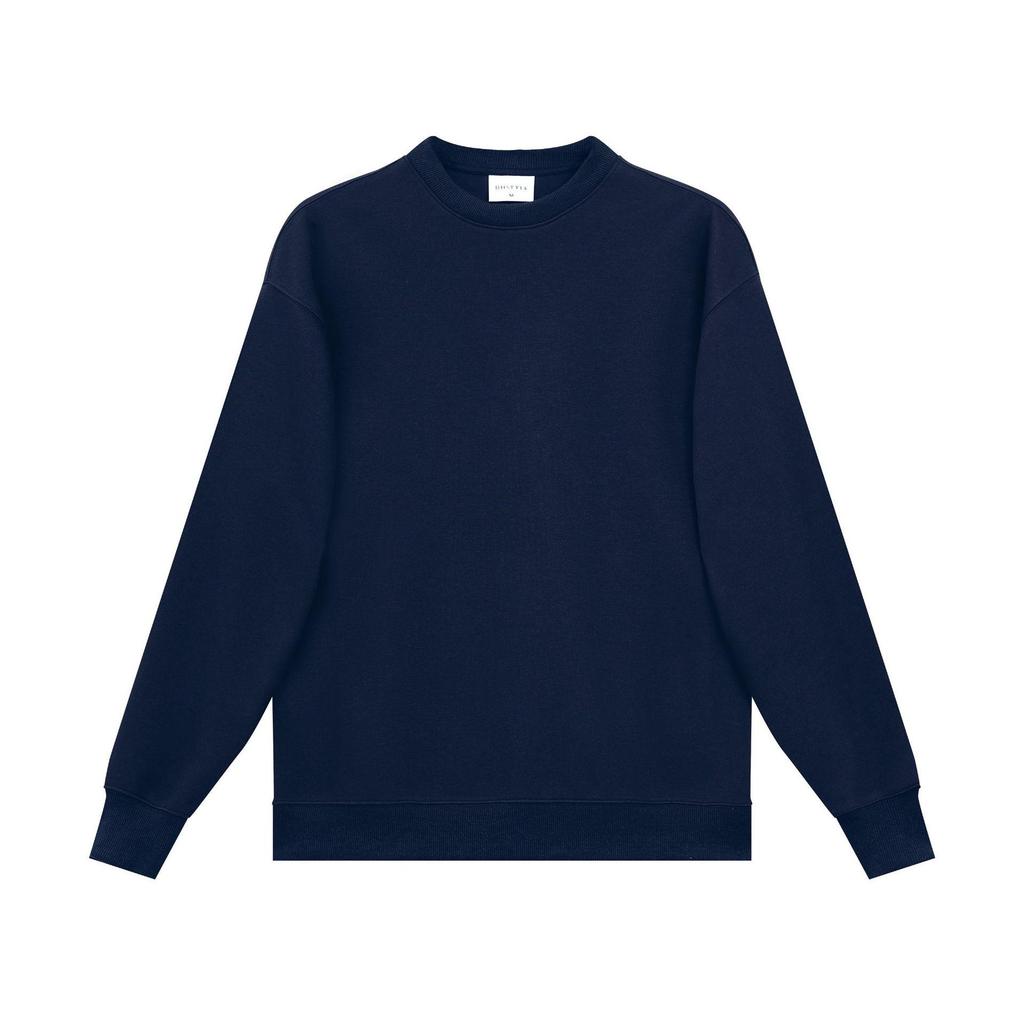 Japanese Heavyweight Cotton Blend Unisex Sweatshirt - Trendy Round Neck, Drop Shoulder, Loose Fit, Casual Versatile Top