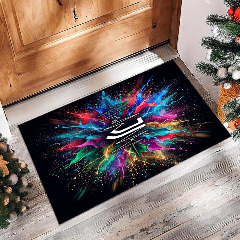 Juventus FC Printed Flannel Area Rug Non Slip Soft Polyester Floor Carpet Indoor Decor Mat for Bedroom Living Room Sofa