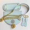 Leather Bag Making Kits DIY Leather Bag Knitting Set Shoulder Strap Top Zipper Lock for Crochet Handbag Shoulder Bags