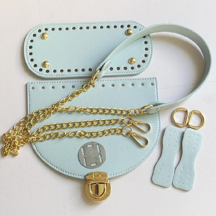 Leather Bag Making Kits DIY Leather Bag Knitting Set Shoulder Strap Top Zipper Lock for Crochet Handbag Shoulder Bags