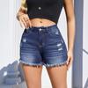 Nuovi Pantaloncini in Denim Elasticizzato da Donna, Orlo Sfilacciato Strappati Lavati Jeans Shorts per la Moda Estiva