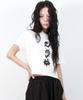 Deumakeu Eerie Graphic Crop Short Sleeve Tee White