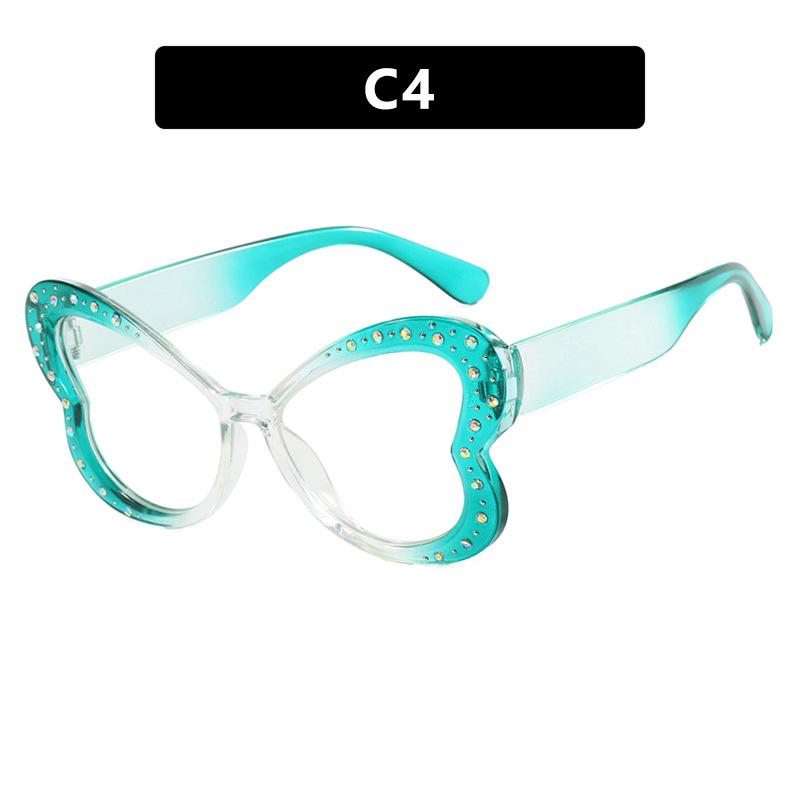 Popular Vintage Anti Blue Light Optical Butterfly Glasses Women Luxury Brand Designer Myopia Prescription Diamond Eyewear Frame