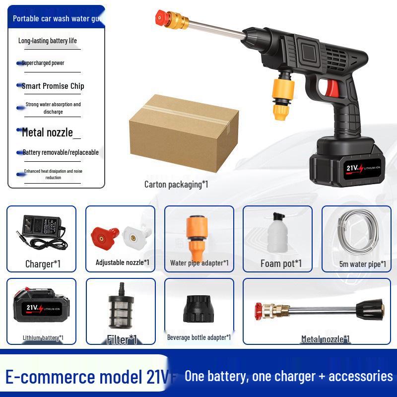 Portable High-Pressure Wireless Car Wash Machine with Lithium Battery