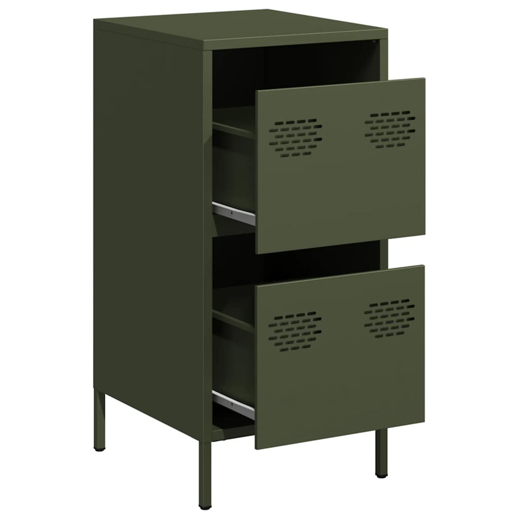 Sideboard Olive Green 35 X 39 X 73.5 Cm Cold Rolled Steel
