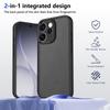 KEYSION Matte Translucent Black Phone Case for OPPO Reno15 Pro Max 5G Silicone+PC Clear Shockproof Cover for OPPO Reno15 F 5G