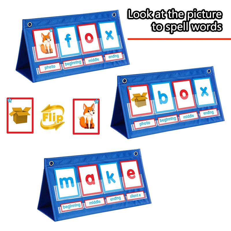 Jucării Educative Montessori Jocuri de Învățare a Ortografiei Cuvintelor Cărți Senzoriale Vizuale cu Alfabetul Set de Buzunar pentru Construcții Jucării pentru Copiii din Parohie