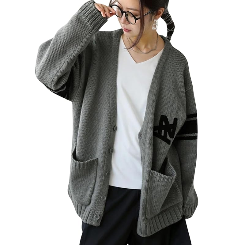 

[antiqua] [Antica] knit cardigan ladies tops ZYA-00029 Onesize 15 gray