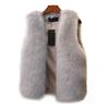 Women Imitation Fur Vest V-neck Sleeveless Open Front Plush Texture Solid Color Waistcoat Winter Thickened Vest Coat