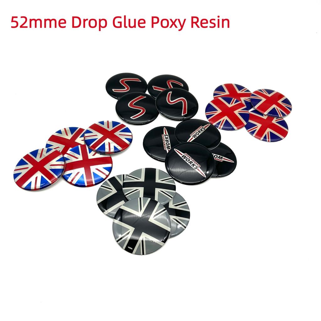 4Pcs 52mm Letters JCW John Cooper Works Emblem Mini S Countryman 54mm Car Wheel Center Hub Cap Modiified Badge StickerAccessorie TD1