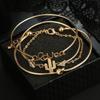 Europe and The United States Cactus Bracelet Triangle Opening Bracelet Love Diamond Knotted Bracelet Four-piece Suit.