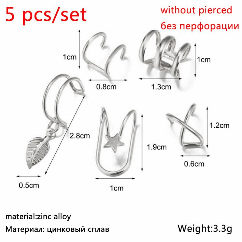 Neuer goldfarbener Metall-Ohr-Cuff Nicht-piercing Ohrclips Fake-Knorpelohrringe Clip-Ohrringe für Damen Herren Ohrschmuck