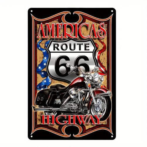 

Route Metal Sign Classic Motorcycle American Highway Wall Art new Aluminum 20x30cm（7.8x11.8inch）