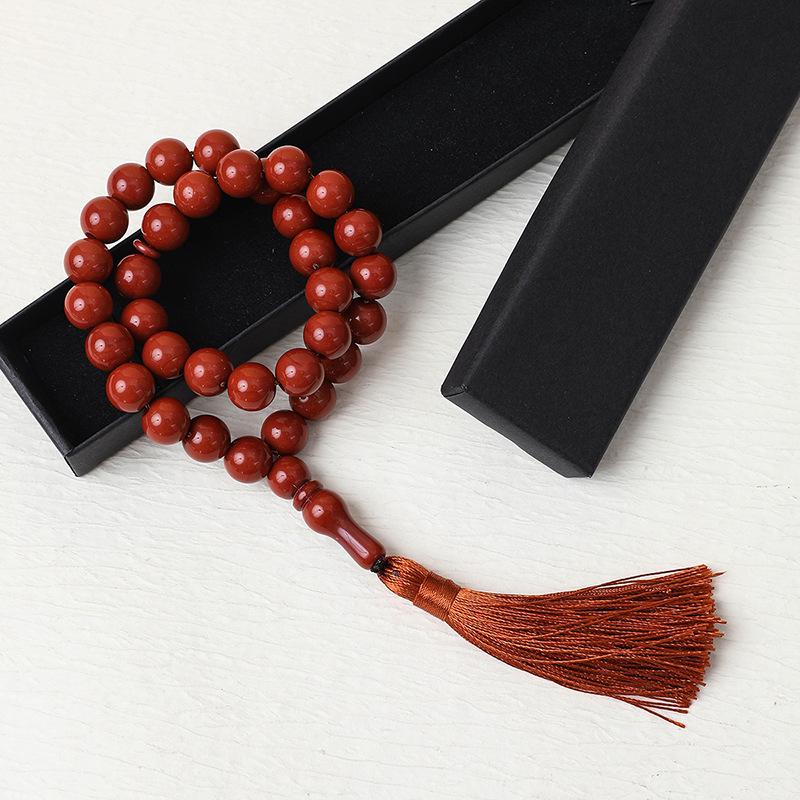 High-End 12mm Xi Yin Style Muslim Rosary Bracelet with 33 Beads and Gift Box