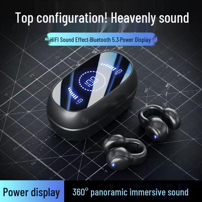 X51 Wireless Bluetooth Earphones: Clip-On, Noise-Cancelling, Long Battery Life, Comfortable Fit for Running and Sports Calls.