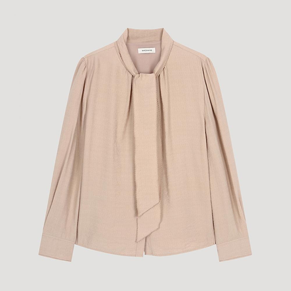 

She S miSS Back Shirring Tie Neck blouSe Swwblo31010 Pb pink beige/55