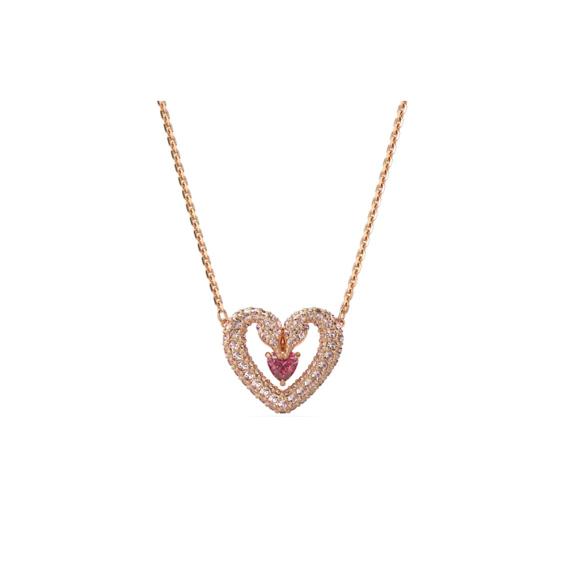 Swarovski Sublima Heart Pendant Necklace Women necklace Rose-Gold 5662874 Box (Random Color)