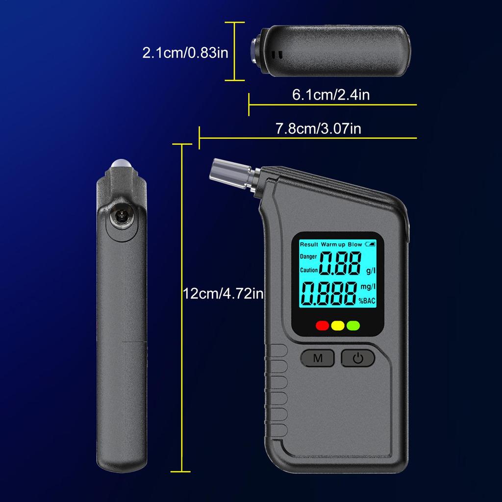 Portable Breathalyzer Tester Home Breathalyzer For Alcohol LED Display High Accuracy Detector For Safety Driving Road Trip