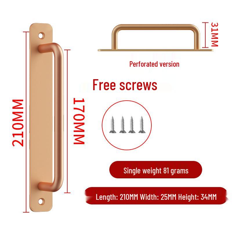 Aluminum Alloy No-Drill Door Handle for Glass, Window, Balcony, Sliding, and Cabinet Doors