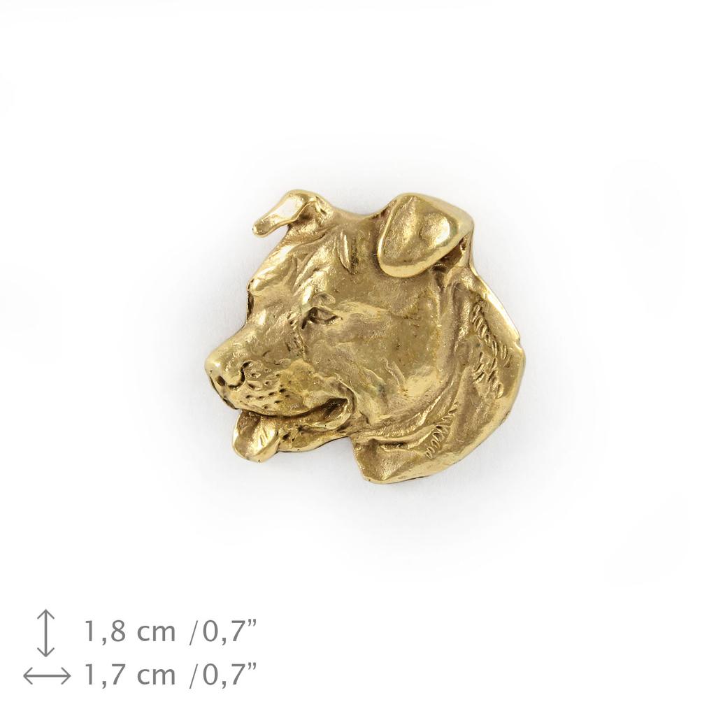 American Staffordshire Terrier, Amstaff - vergoldete Anstecknadel, elegantes Hundeornament, einzigartige Anstecknadel der Marke Art-Dog