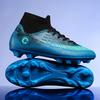 High-top Football Shoes Men and Women Children Broken Nails Tf Leather Feet Artificial Turf AG Nails Youth Student Training Shoes