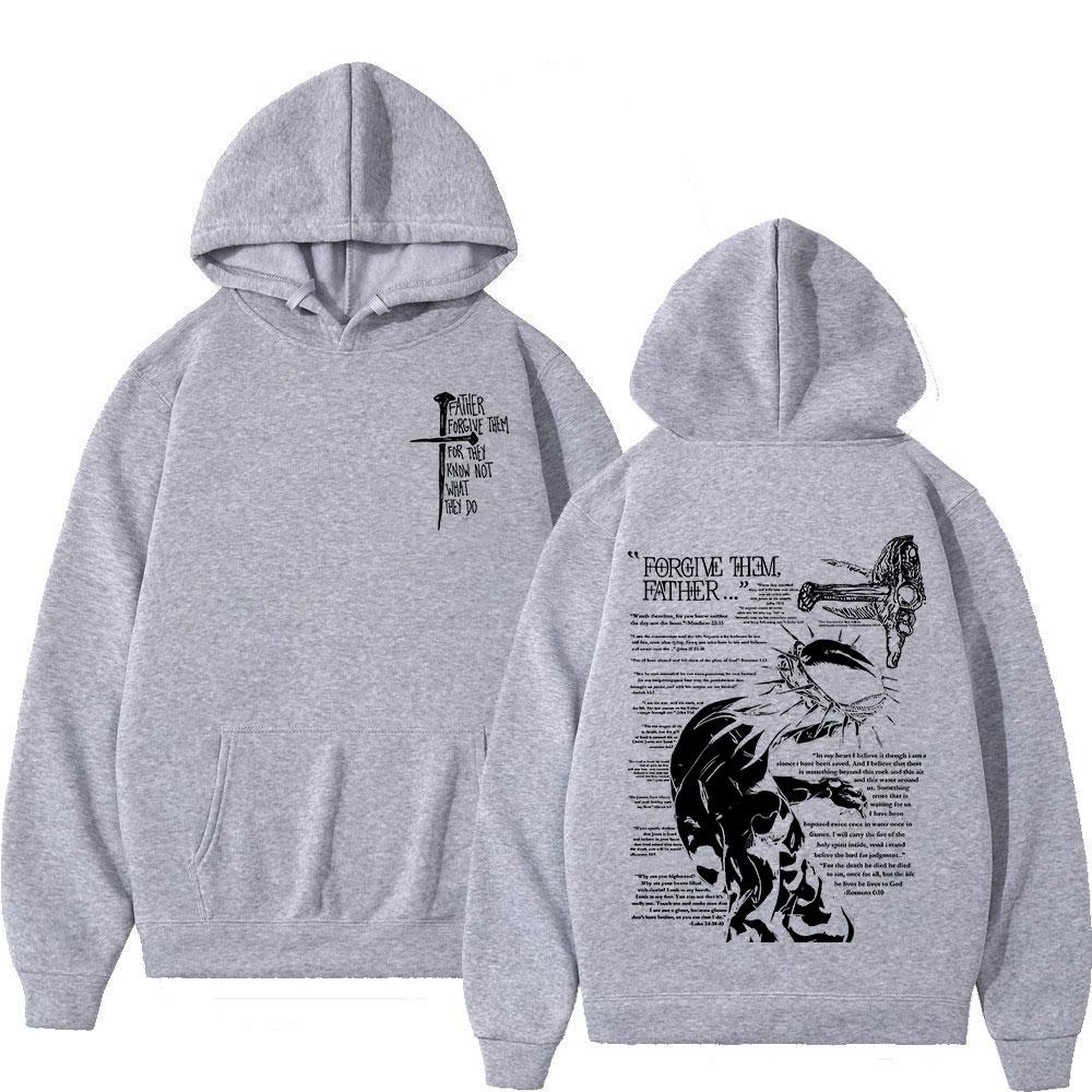 Christian Religious Jesus Forgive Them Father Hoodies Men Women Clothing Fashion Harajuku Sweatshirts Oversized Fleece Pullovers