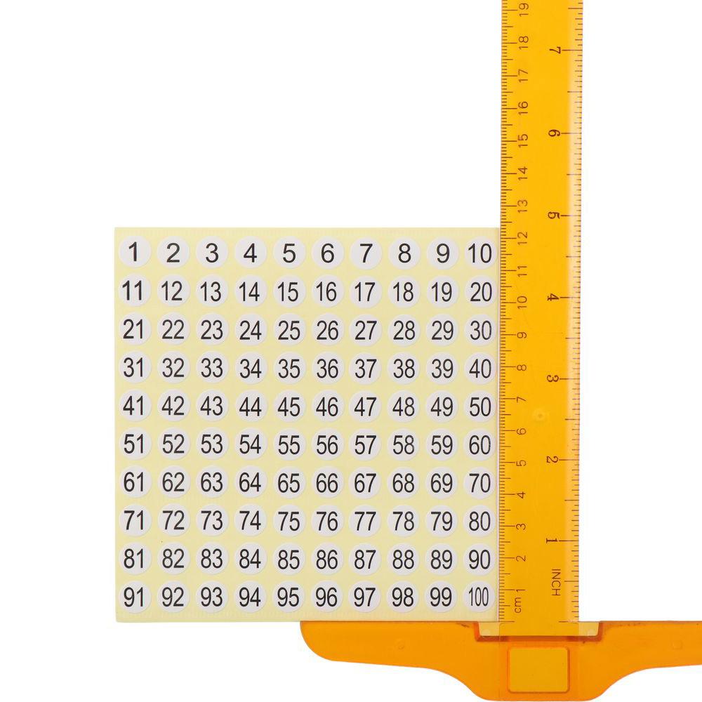30 Blätter 0,4 Zoll 1 bis 100 fortlaufende Nummernaufkleber Wasserdicht Selbstklebend Außenbereich